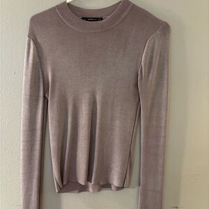 Zara Women's Mauve Long Sleeve Tee